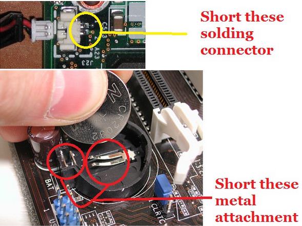 CMOS Connector shorting1 How to clear or reset your laptop BIOS or CMOS password ?