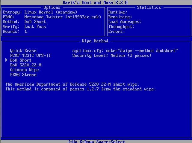 disk wipe methods