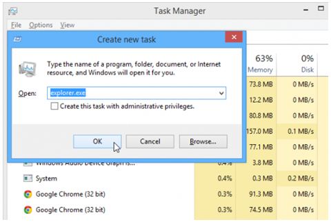 exploere run by task manager