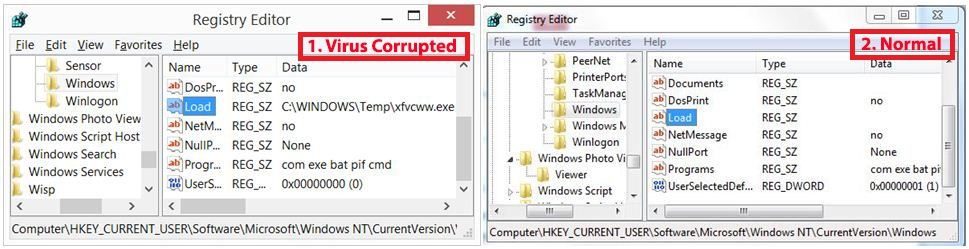 virus corrupted load registry fo explorer