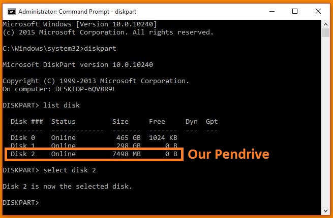 how to make bootable pendrive for xp using command prompt